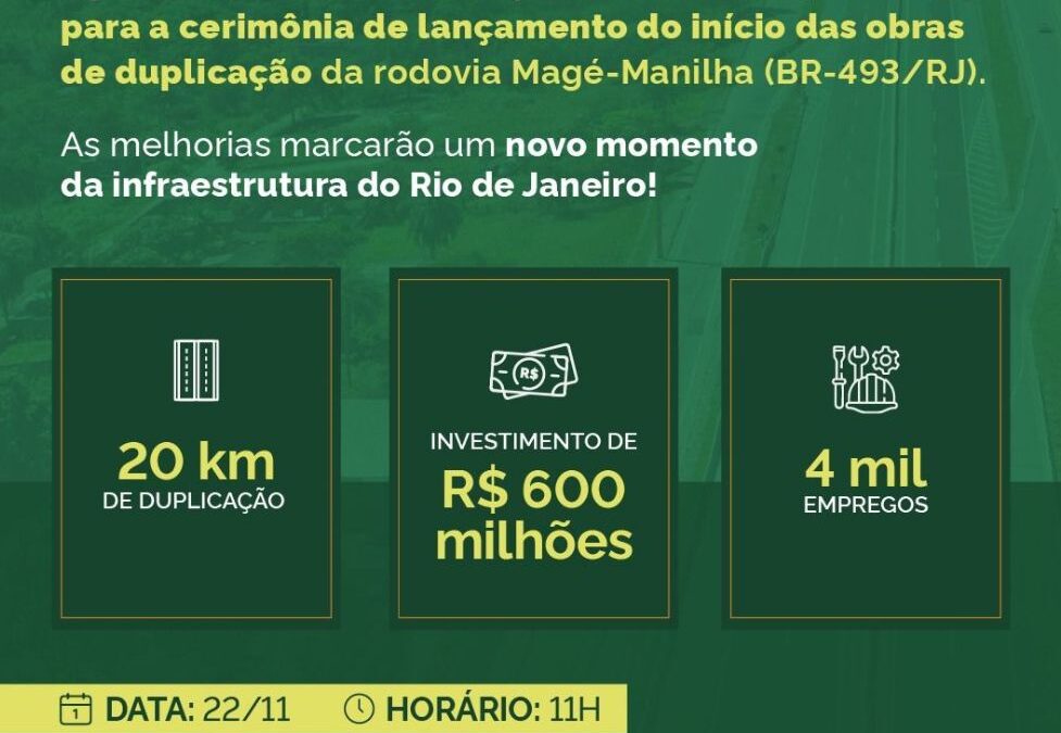 Lançamento das obras de duplicação da Rodovia Magé-Manilha (BR-493/RJ): um marco para o Transporte Rodoviário de Cargas