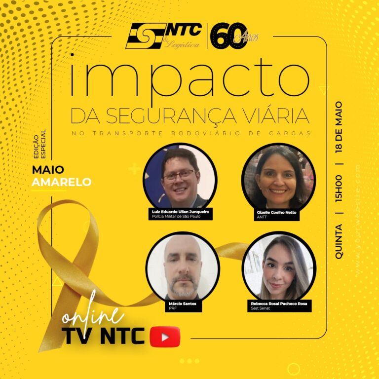 É amanhã: NTC&Logística realiza live sobre o impacto da segurança viária no transporte de cargas brasileiro